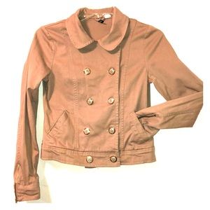 Khaki colored pea coat